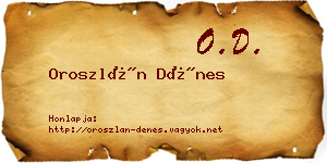 Oroszlán Dénes névjegykártya