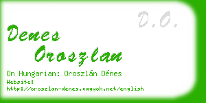 denes oroszlan business card
