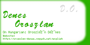 denes oroszlan business card